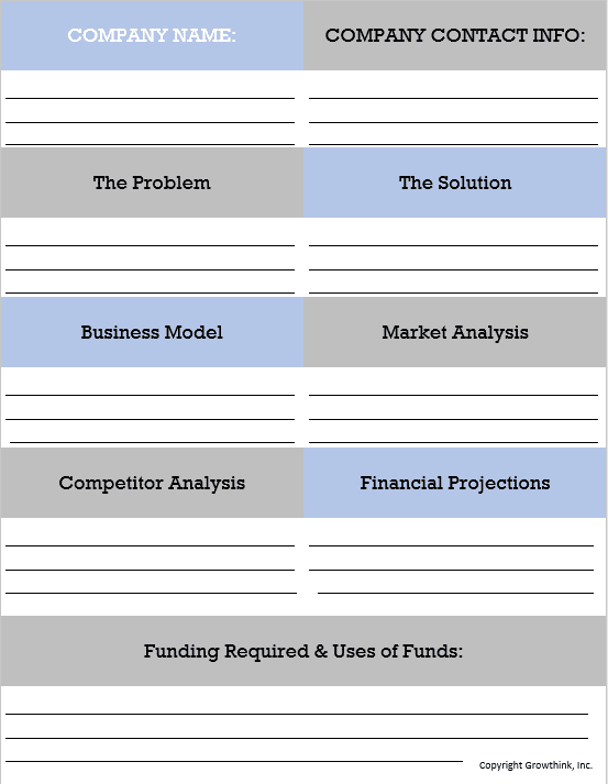 one page business plan pdf