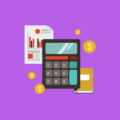 calculator charts and money icon