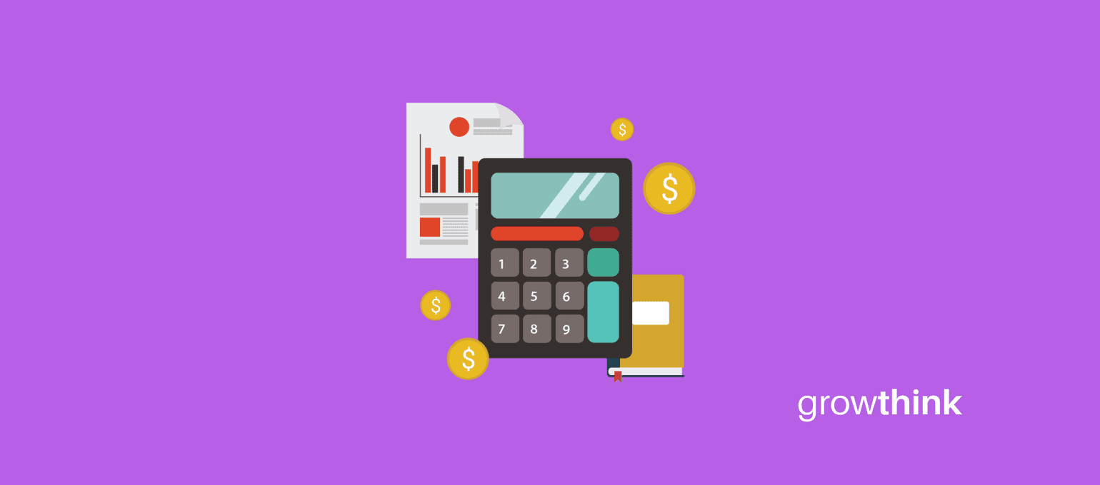 calculator charts and money icon